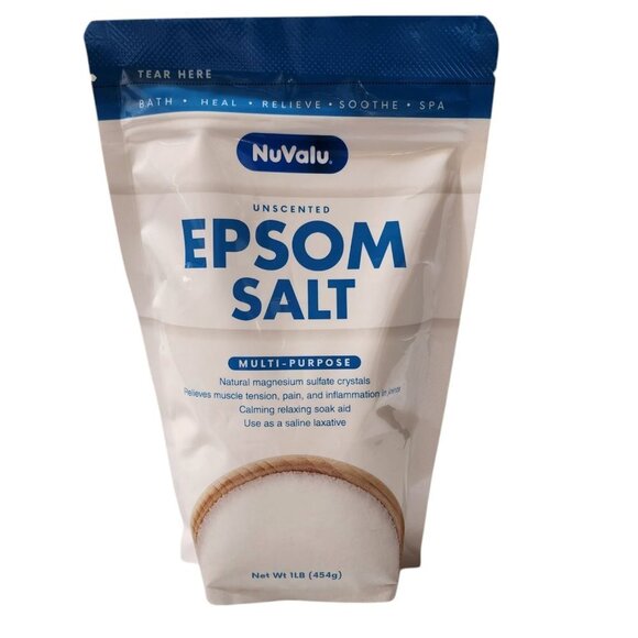 NuValu Epsom Salt Natural Magnesium Sulfate 1lb‎ - Picture 1 of 5